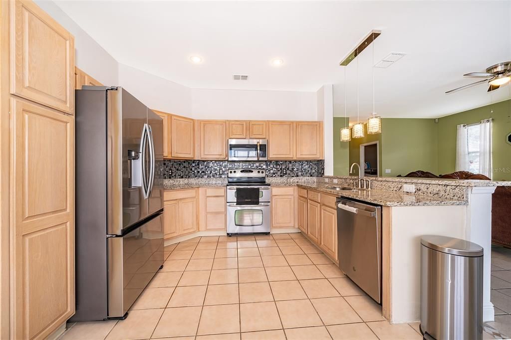 Interior, Kitchen, Pendant Lights, Recessed Lighting, Stainless Steel Appliances