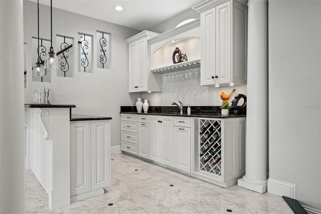 Interior, Kitchen, Marble, Pendant Lights, Recessed Lighting