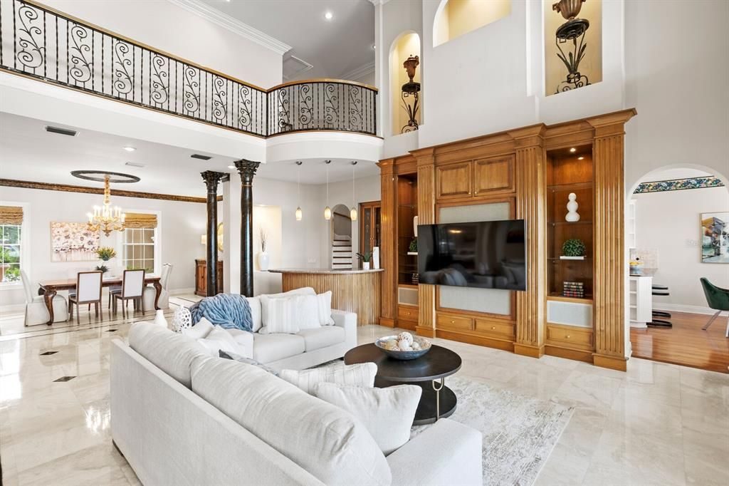 Chandelier, Dining room, Interior, Living room, Recessed Lighting