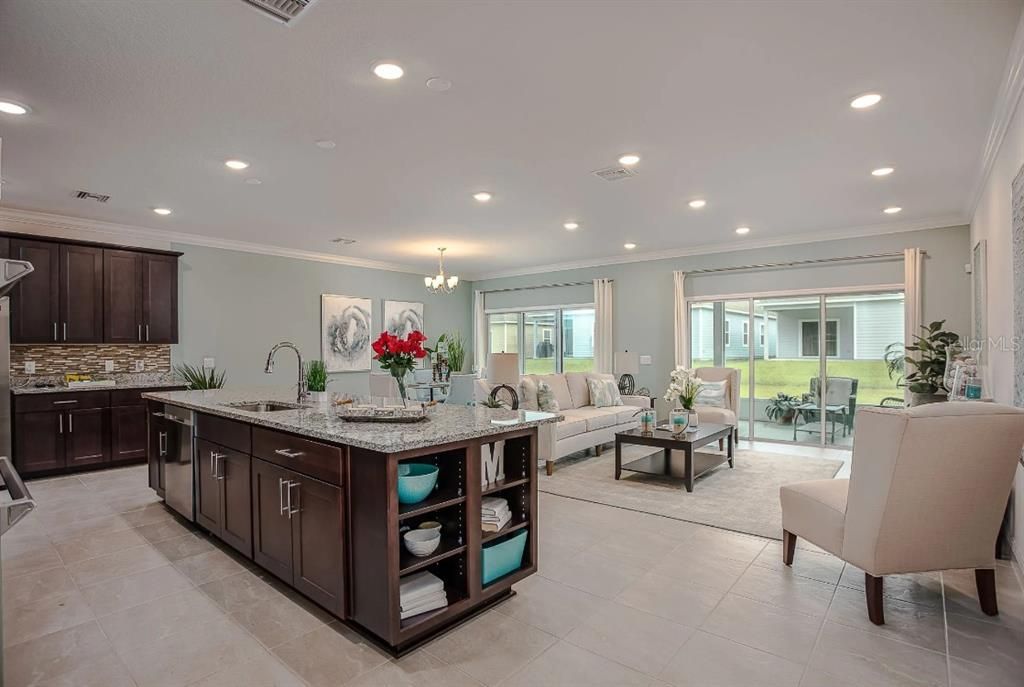 Chandelier, Interior, Kitchen, Living room, Recessed Lighting
