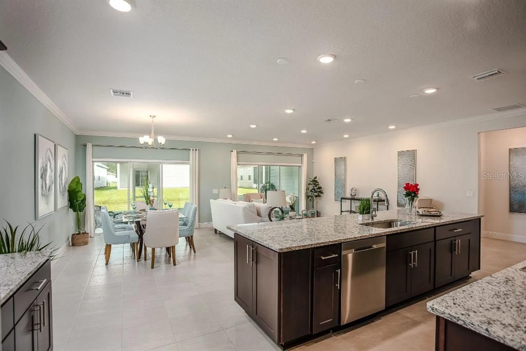 Chandelier, Dining room, Interior, Kitchen, Living room, Recessed Lighting