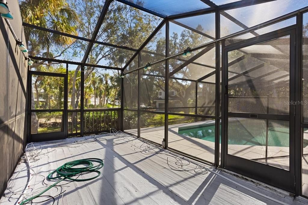 Glass Ceilings, Interior, Pool, Sun Room, Wood Texture Flooring