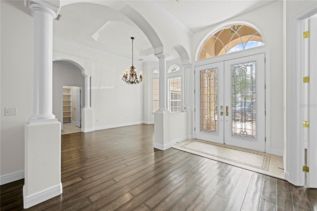 Chandelier, Interior, Pendant Lights, Wood Texture Flooring