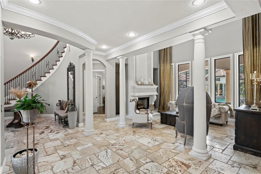 Fireplace, Interior, Recessed Lighting