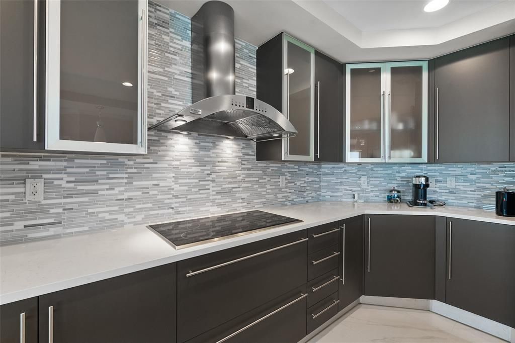 Interior, Kitchen, Marble, Recessed Lighting, Stainless Steel Appliances