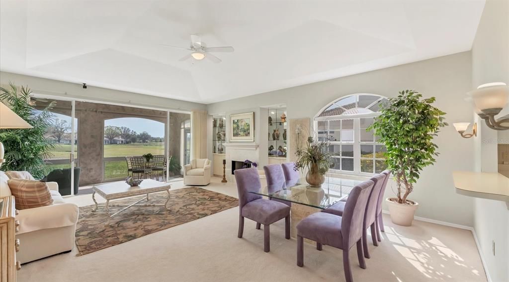 Dining room, Fireplace, Interior, Living room