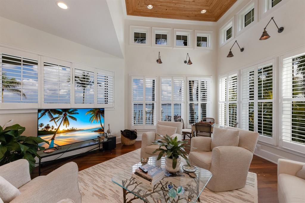 Interior, Living room, Recessed Lighting, Wooden Ceilings, Wood Texture Flooring