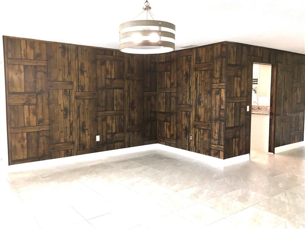 Empty room, Interior, Pendant Lights, Wooden Walls