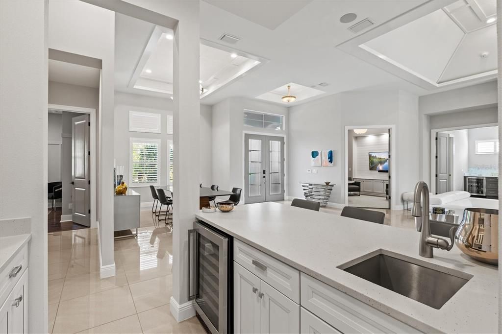 Dining room, Interior, Kitchen, Recessed Lighting
