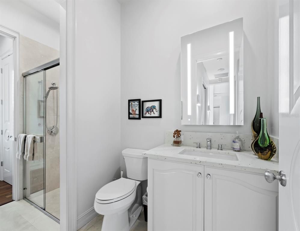Bathroom, Glass Shower, Interior, Tile Countertops