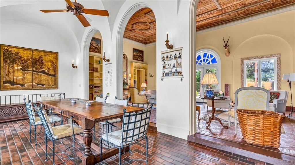 Dining room, Interior, Wooden Ceilings