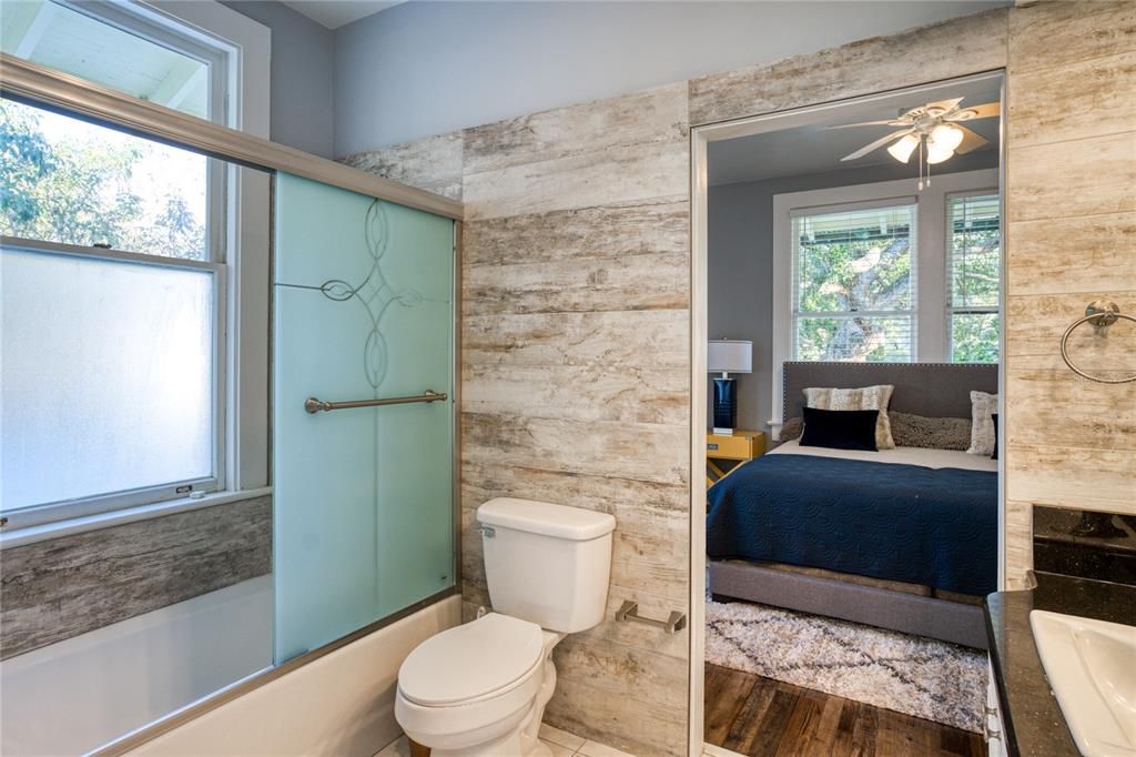 Bathroom, Bedroom, Interior, Stone Walls, Wood Texture Flooring