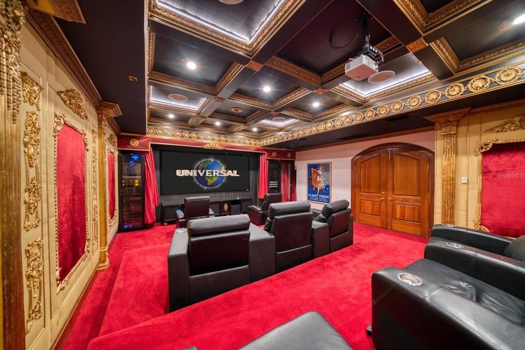 Home Theatre Room, Interior, Projection Screen, Recessed Lighting, Theatre Room