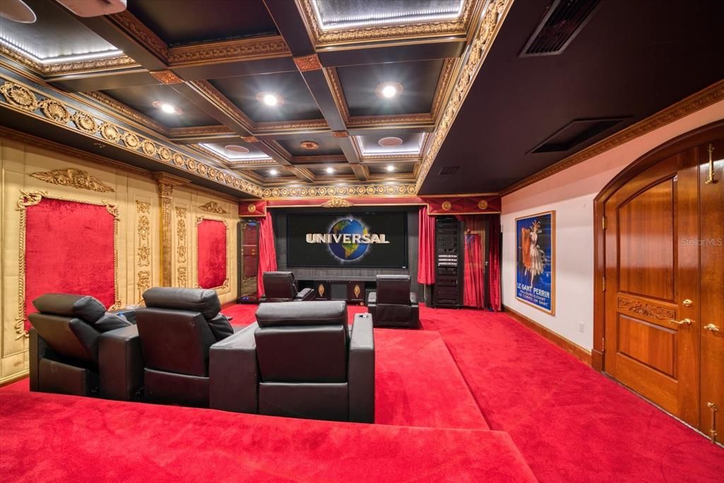 Home Theatre Room, Interior, Projection Screen, Recessed Lighting, Theatre Room