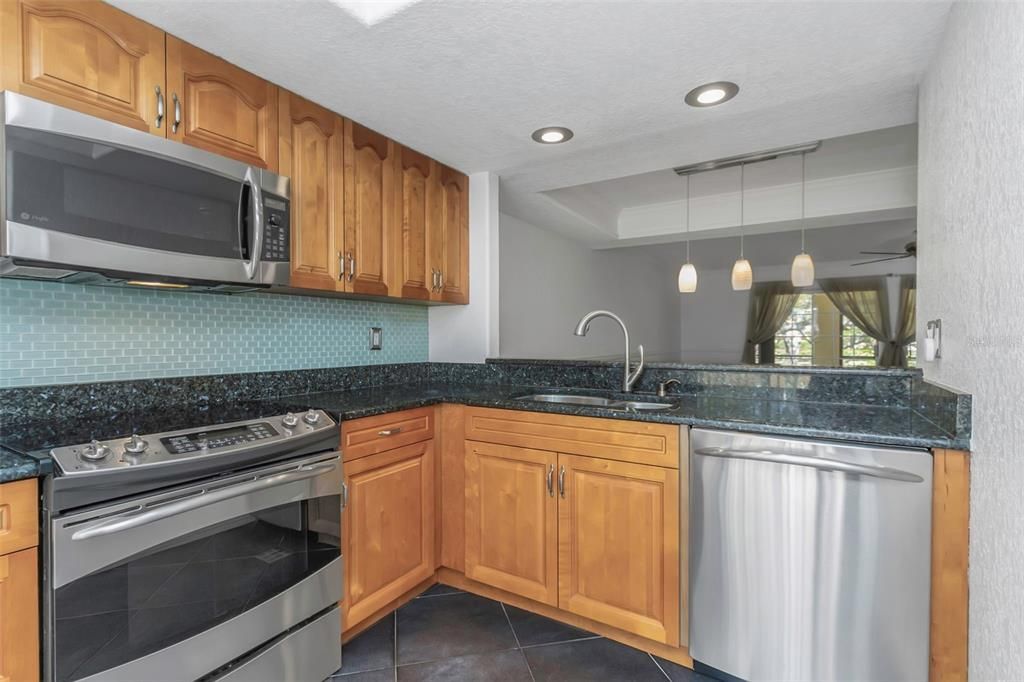 Interior, Kitchen, Pendant Lights, Recessed Lighting, Stainless Steel Appliances