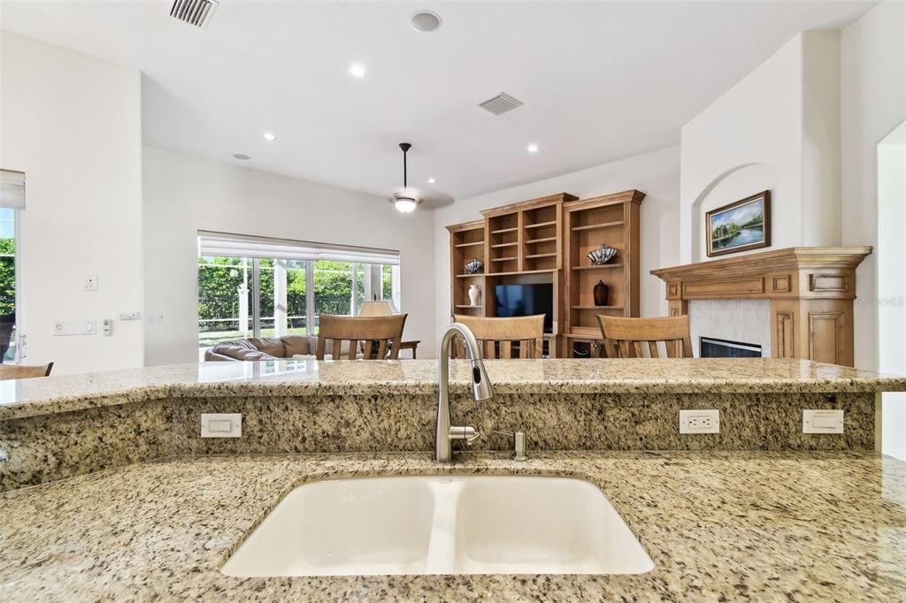 Dining room, Fireplace, Interior, Kitchen, Pendant Lights, Recessed Lighting