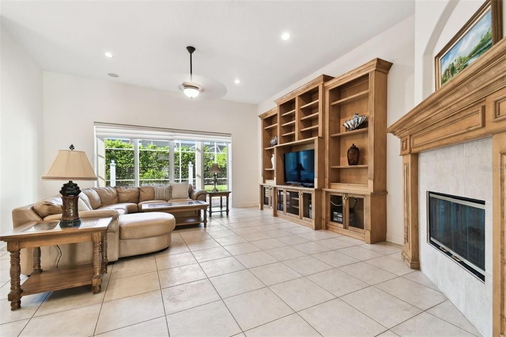 Fireplace, Interior, Living room, Recessed Lighting