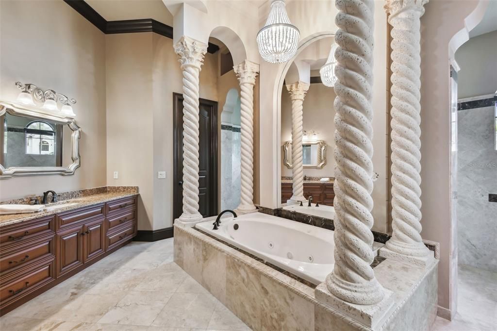 Bathroom, Chandelier, Interior