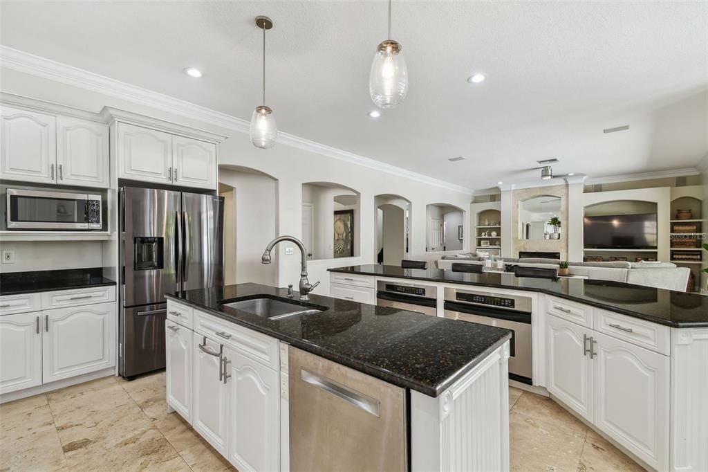 Interior, Kitchen, Pendant Lights, Recessed Lighting, Stainless Steel Appliances