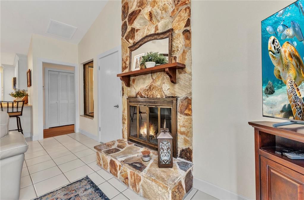 Fireplace, Interior, Stone Walls