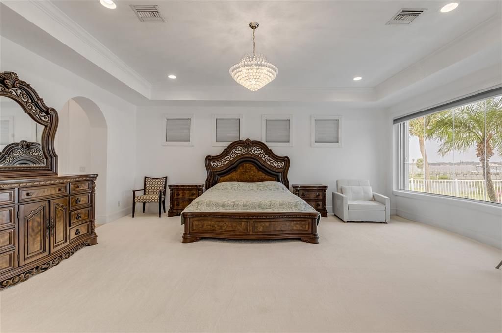 Bedroom, Chandelier, Interior, Recessed Lighting