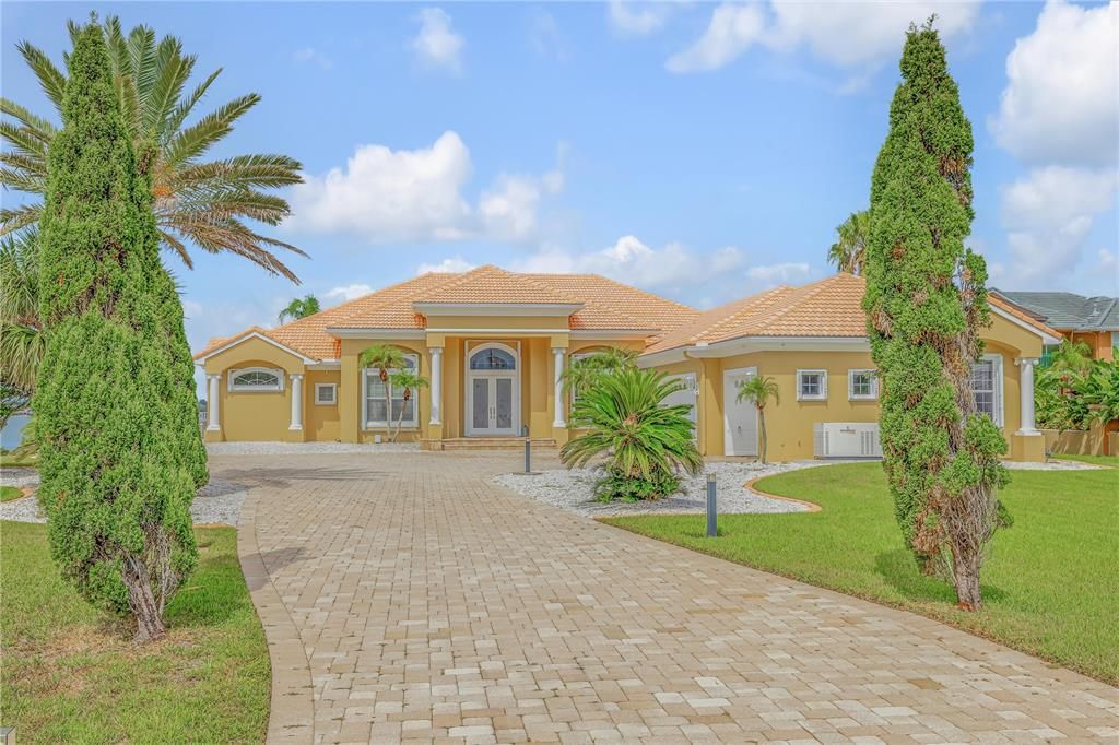 Attached, Backyard, Exterior, Facade, Mediterranean