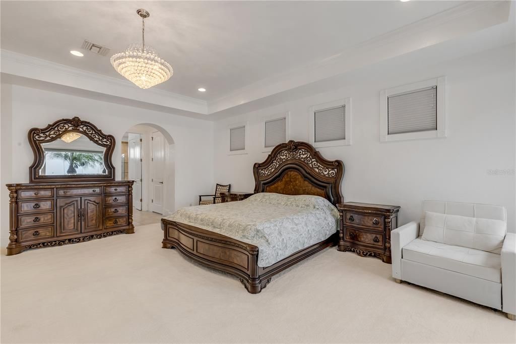 Bedroom, Chandelier, Interior, Recessed Lighting