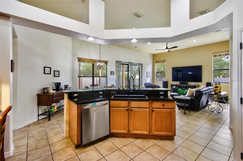 Interior, Kitchen, Living room, Pendant Lights, Recessed Lighting