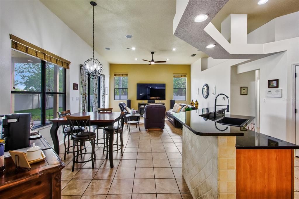 Dining room, Interior, Kitchen, Living room, Pendant Lights, Recessed Lighting