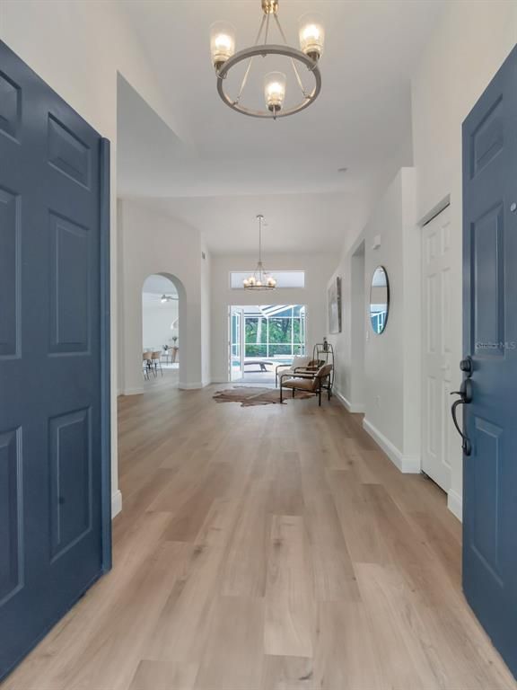Chandelier, Interior, Pendant Lights, Wood Texture Flooring