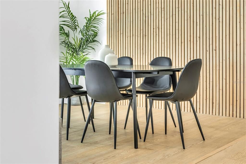 Dining room, Interior, Wood Texture Flooring