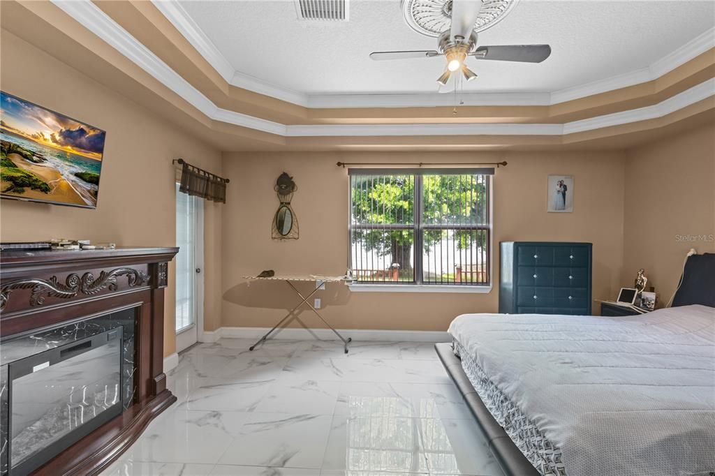 Bedroom, Fireplace, Interior, Marble