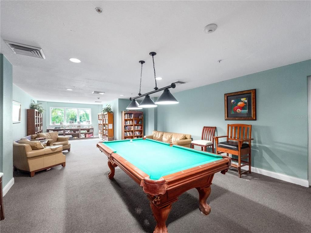 Billiard Table, Game Room, Interior, Living room, Pendant Lights, Recessed Lighting
