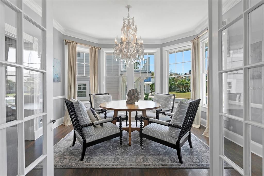 Chandelier, Dining room, Interior, Wood Texture Flooring