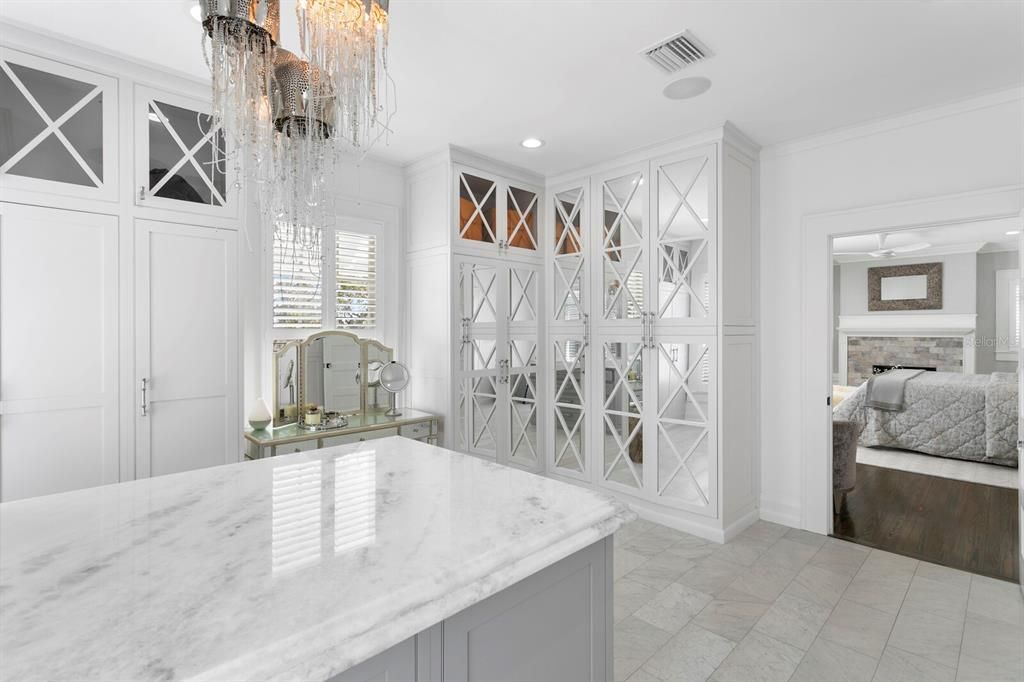 Bedroom, Chandelier, Interior, Recessed Lighting