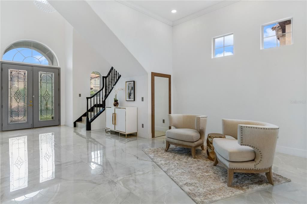 Interior, Marble, Recessed Lighting