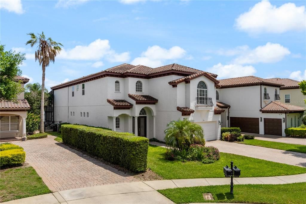 Attached, Exterior, Facade, Spanish Mediterranean