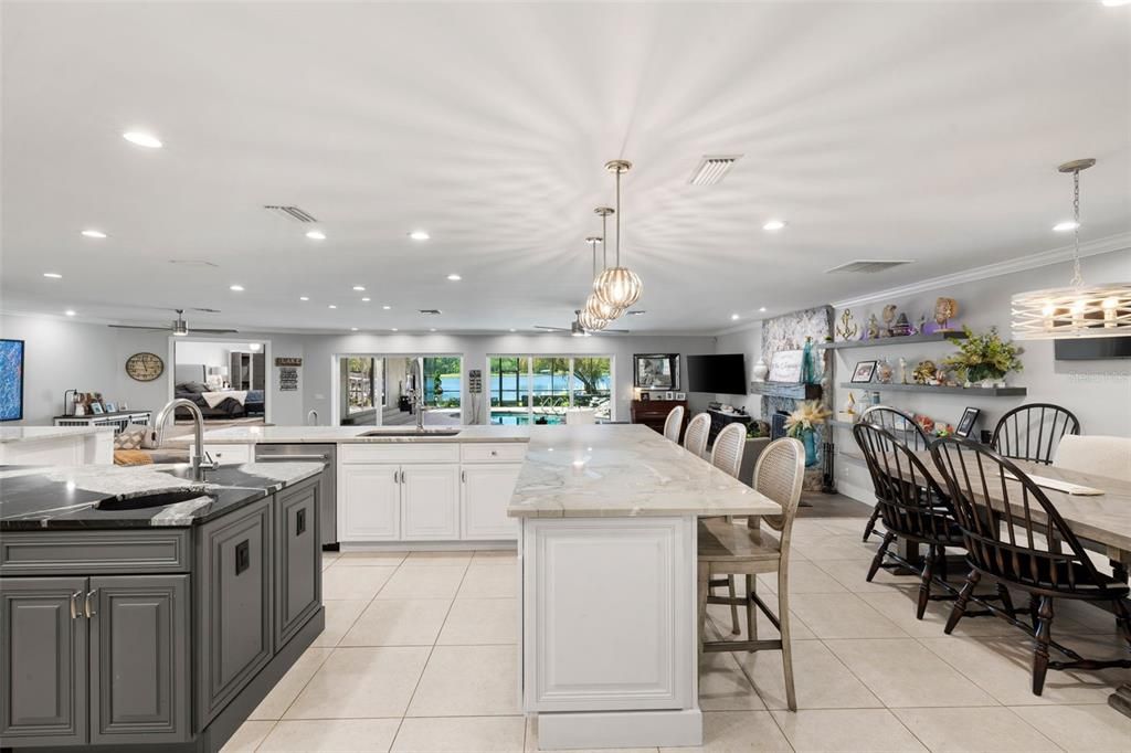Dining room, Interior, Kitchen, Pendant Lights, Recessed Lighting