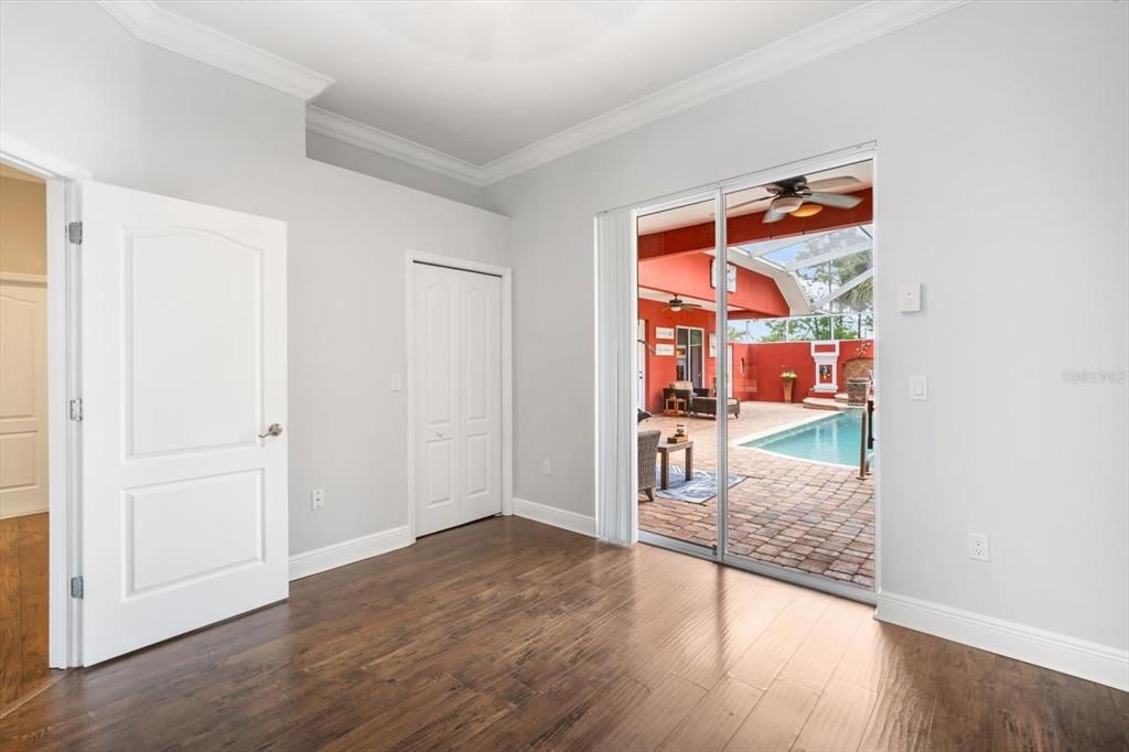 Empty room, Interior, Pool, Wood Texture Flooring
