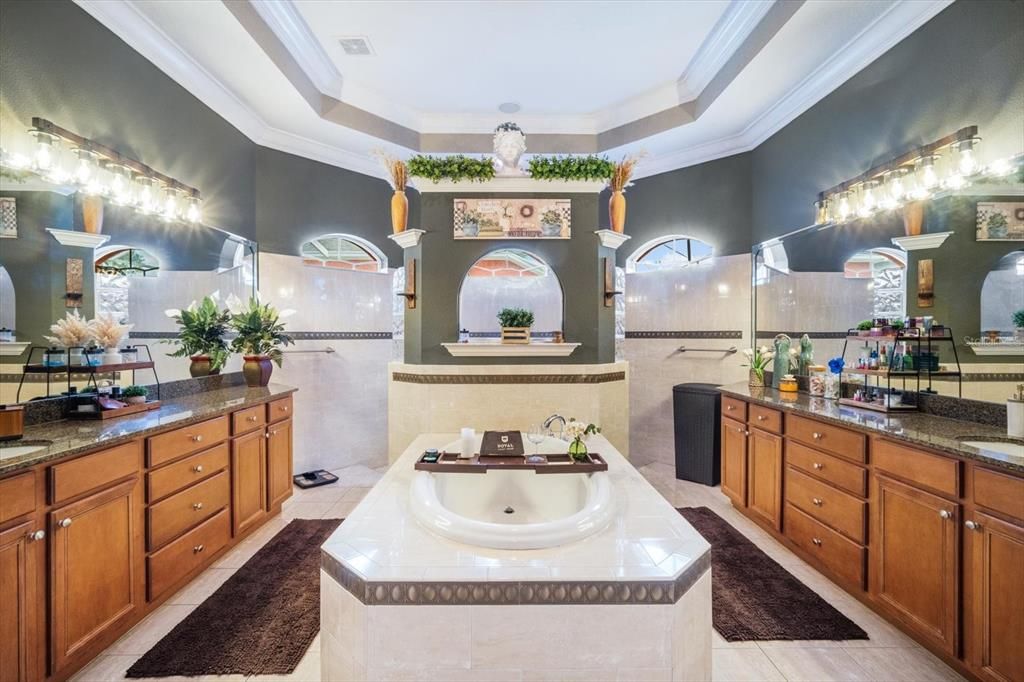 Bathroom, Dual Sink Vanities, Glass Shower, Interior