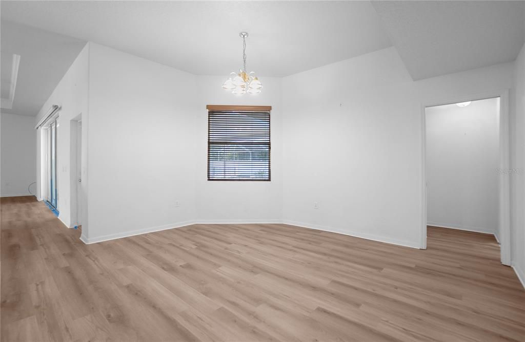 Chandelier, Empty room, Interior, Wood Texture Flooring