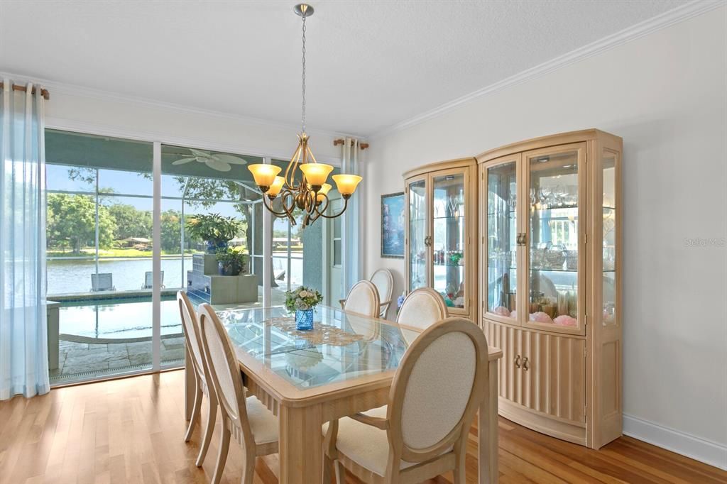Chandelier, Dining room, Interior, Wood Texture Flooring