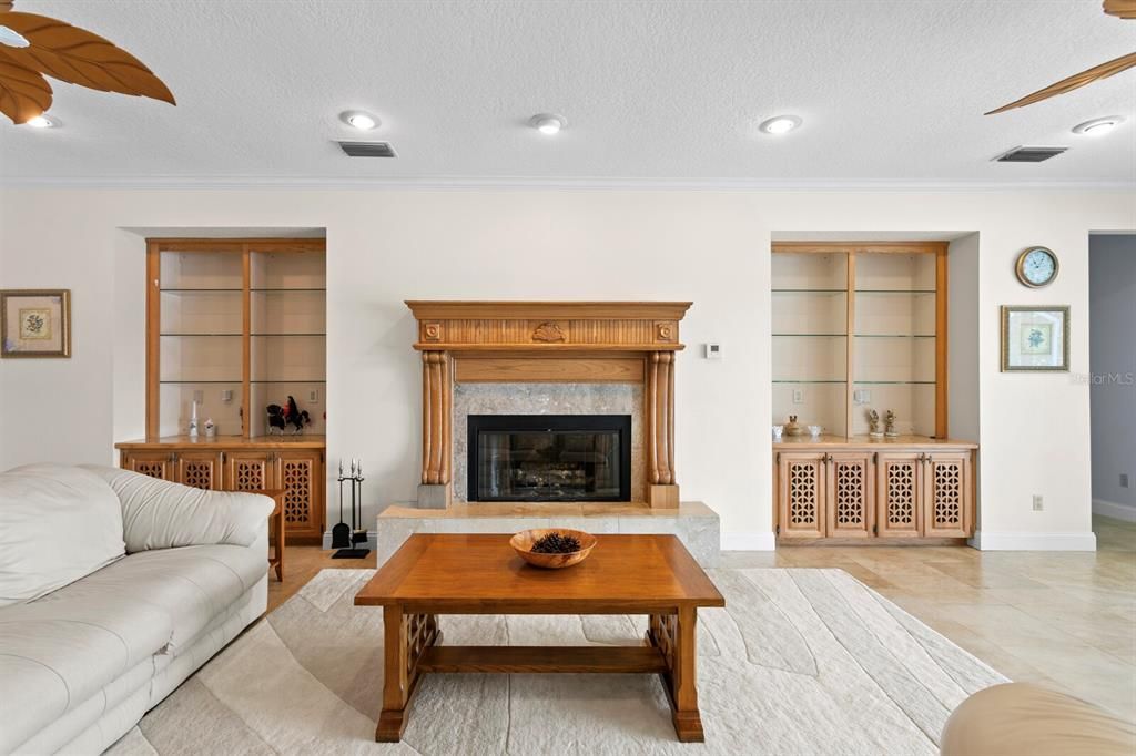 Fireplace, Interior, Living room, Recessed Lighting