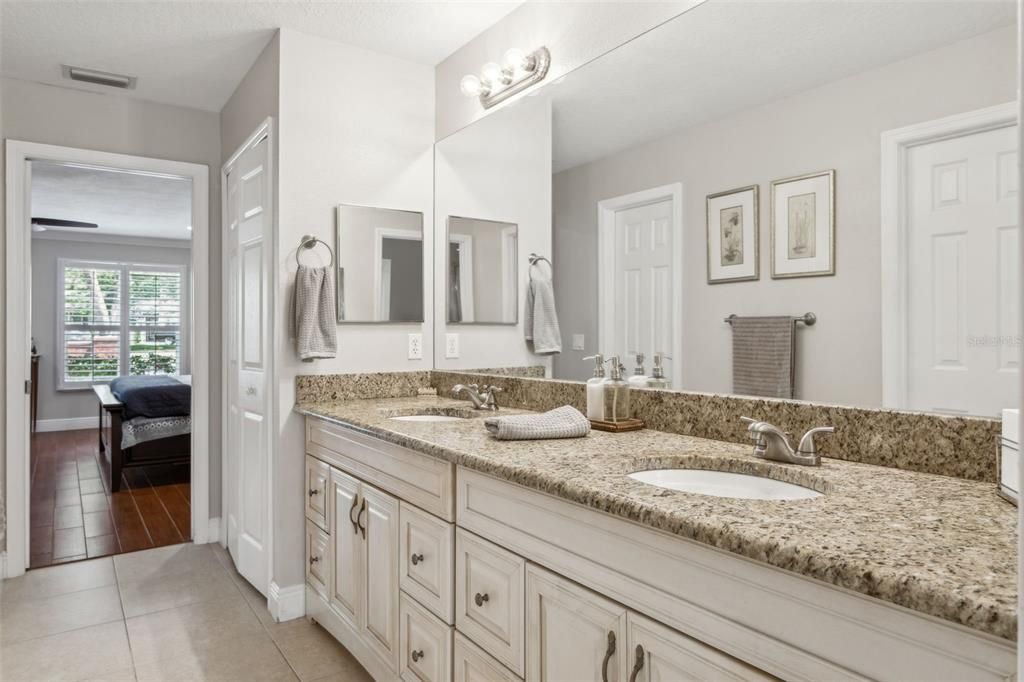 Bathroom, Dual Sink Vanities, Interior, Wood Texture Flooring