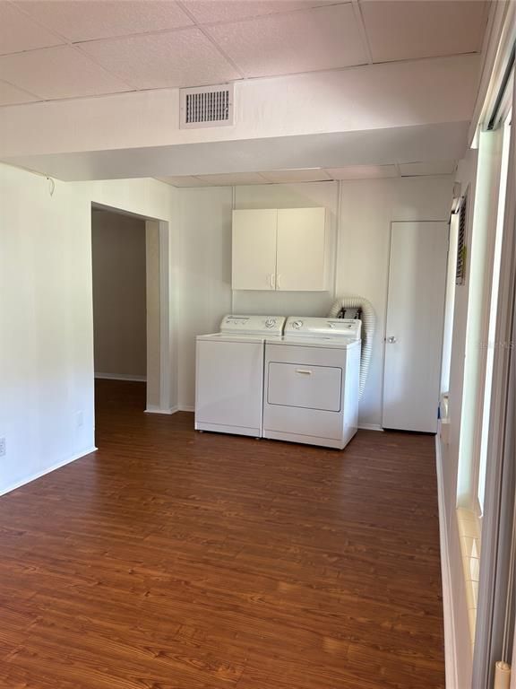 Interior, Washer, Wood Texture Flooring