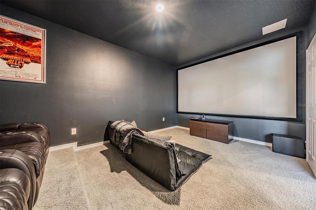 Home Theatre Room, Interior, Projection Screen, Recessed Lighting, Theatre Room