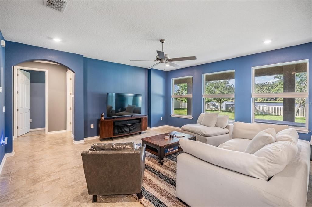 Interior, Living room, Recessed Lighting