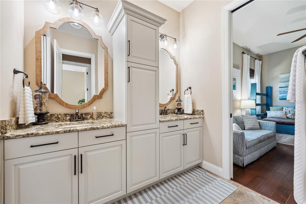 Bathroom, Bedroom, Dual Sink Vanities, Interior, Wood Texture Flooring