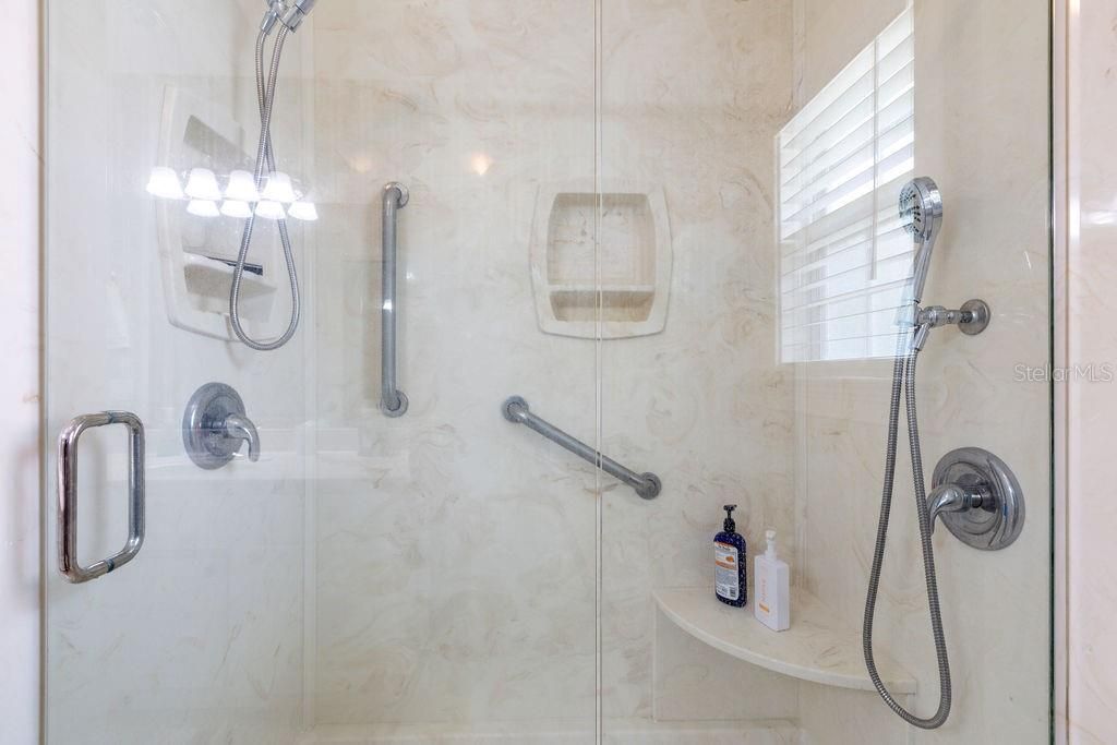 Bathroom, Glass Shower, Interior, Marble Walls