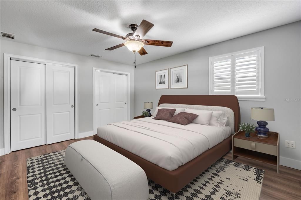Bedroom, Interior, Wood Texture Flooring